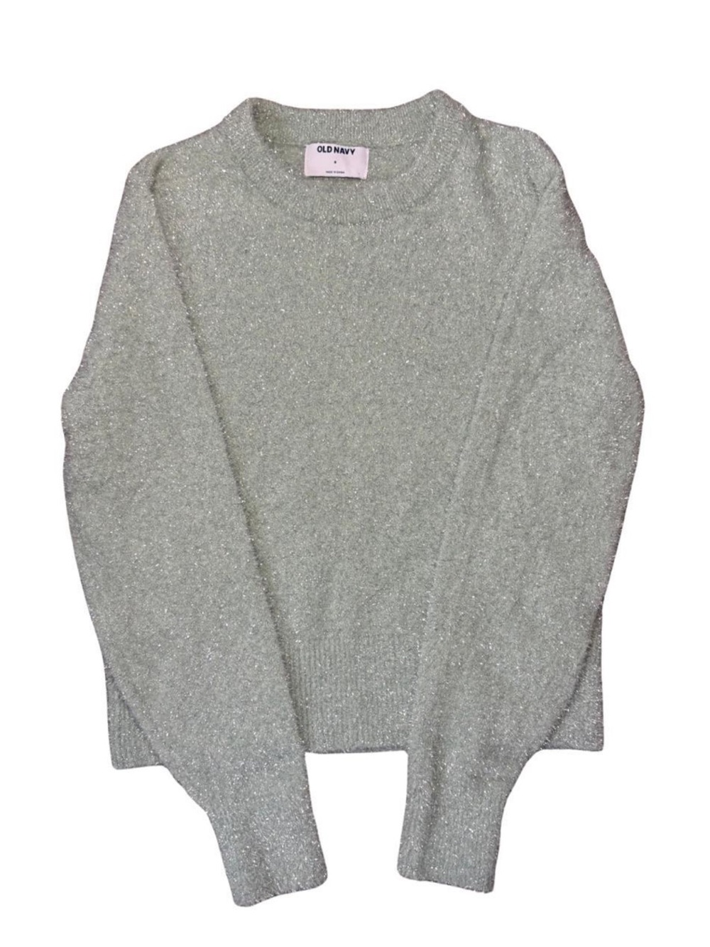 Old Navy Women’s Sparkle Crewneck Sweater in Mint Green